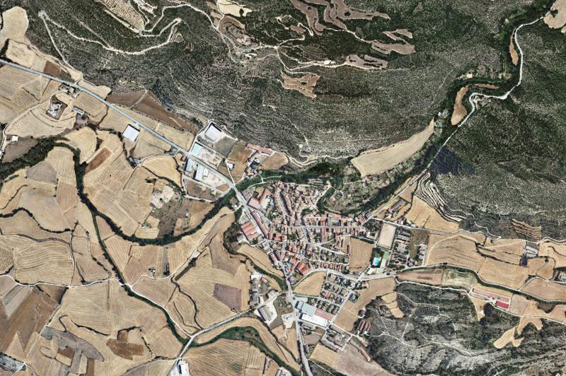Ortofoto actual del núcleo de Torà