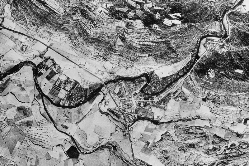 Ortofoto de 1956-1957 del núcleo de Torà