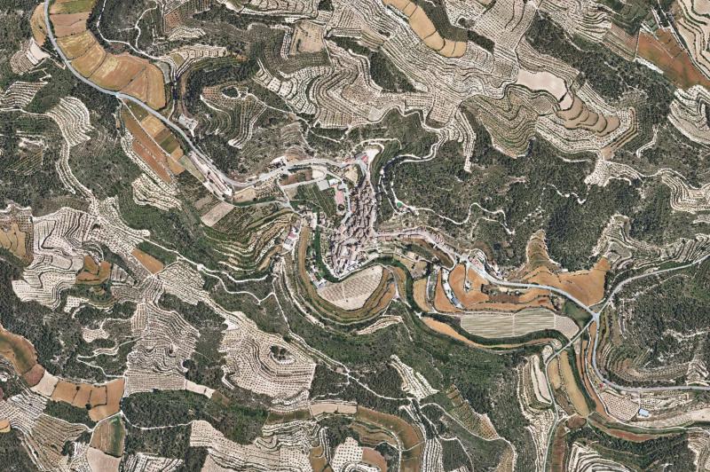 Ortofoto actual del núcleo de Vallbona de les Monges