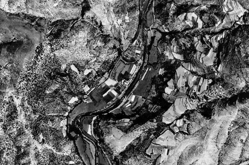 Ortofoto de 1956-1957 del núcleo de Les Valls de Valira
