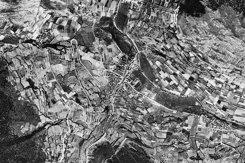 Ortofoto de 1956-1957 del núcleo de Vielha e Mijaran