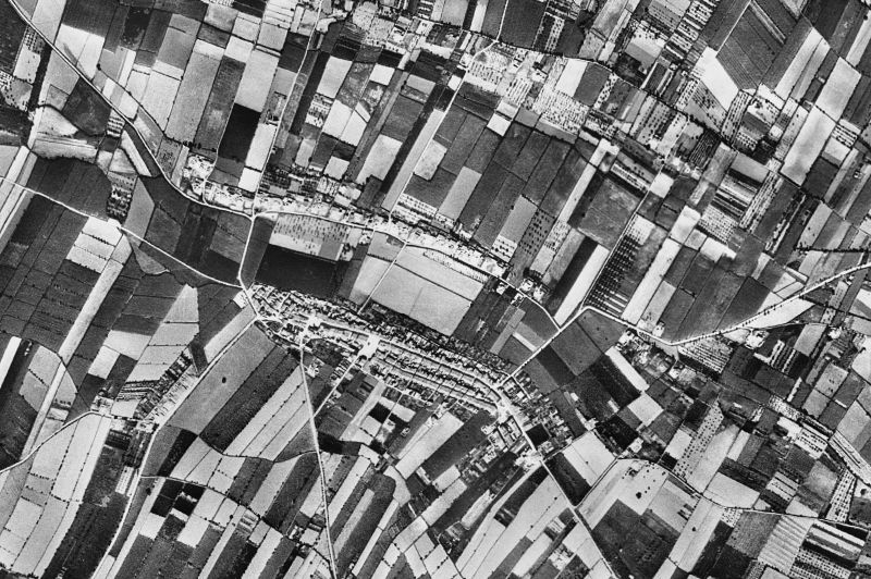 Ortofoto de 1956-1957 del núcleo de Vilanova de Bellpuig