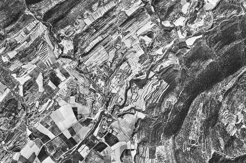 Ortofoto de 1956-1957 del núcleo de Vilanova de l'Aguda
