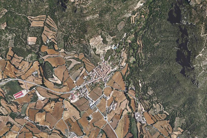Ortofoto actual del núcleo de Vilanova de Meià