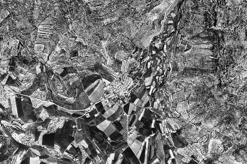 Ortofoto de 1956-1957 del núcleo de Vilanova de Meià
