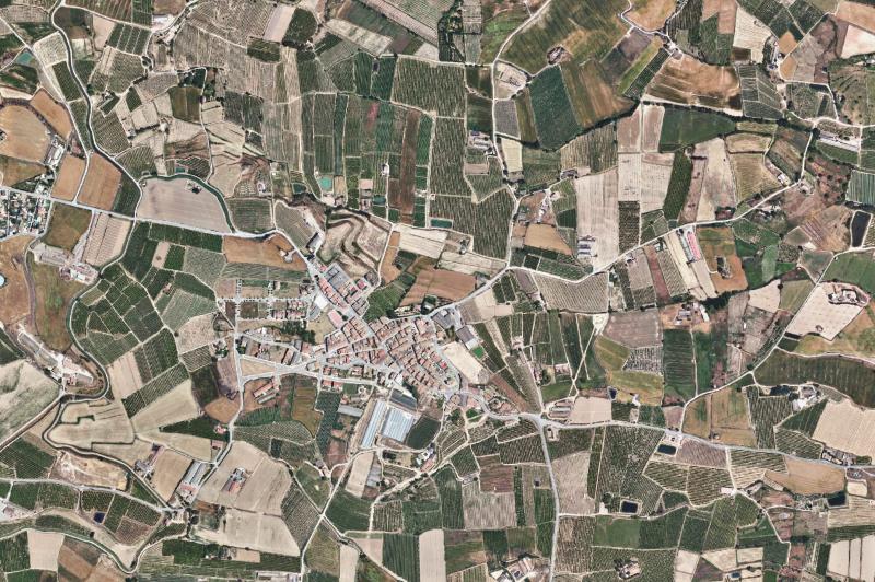 Ortofoto actual del núcleo de Vilanova de Segrià