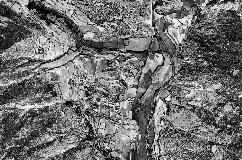 Ortofoto de 1956-1957 del núcleo de Vall de Cardós