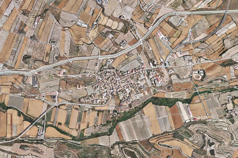 Ortofoto actual del núcleo de Sant Martí de Riucorb