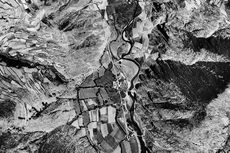 Ortofoto de 1956-1957 del núcleo de La Guingueta d'Àneu