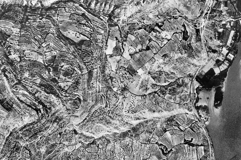 Ortofoto de 1956-1957 del núcleo de Castell de Mur