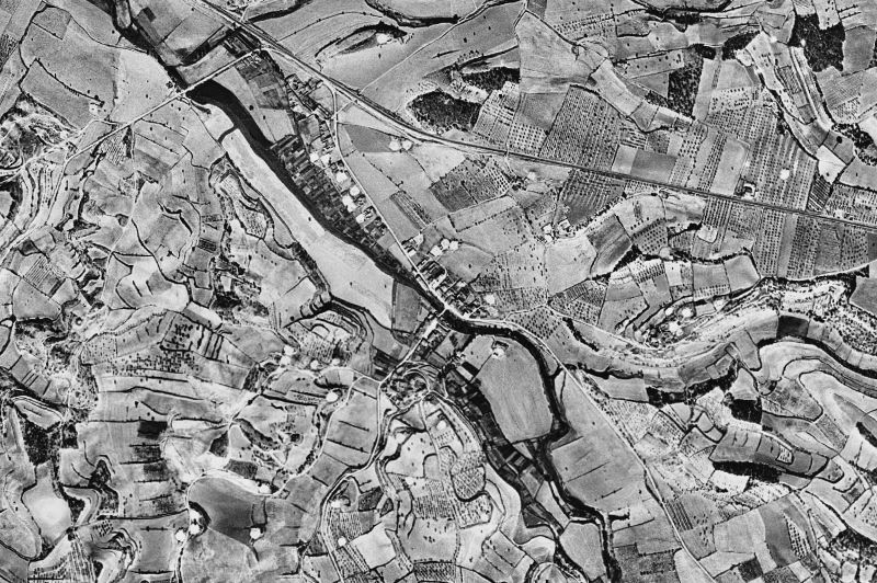 Ortofoto de 1956-1957 del núcleo de Ribera d'Ondara