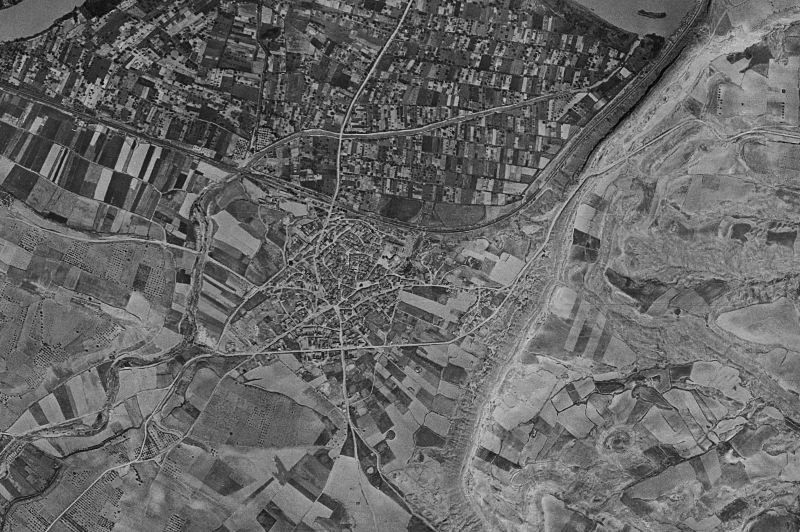 Ortofoto de 1956-1957 del núcleo de Alcanadre