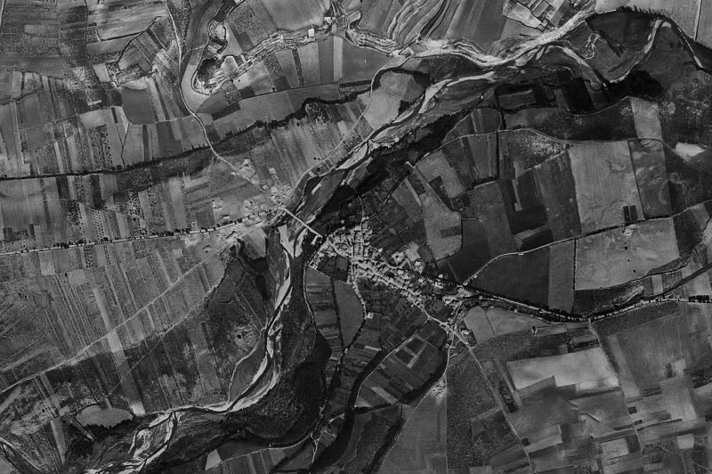 Ortofoto de 1956-1957 del núcleo de Anguciana