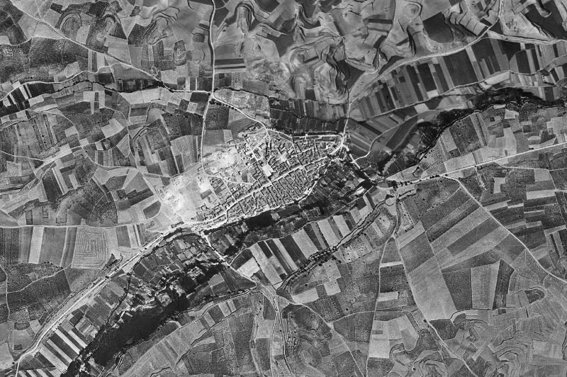 Ortofoto de 1956-1957 del núcleo de Badarán