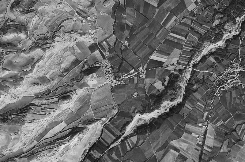 Ortofoto de 1956-1957 del núcleo de Baños de Rioja
