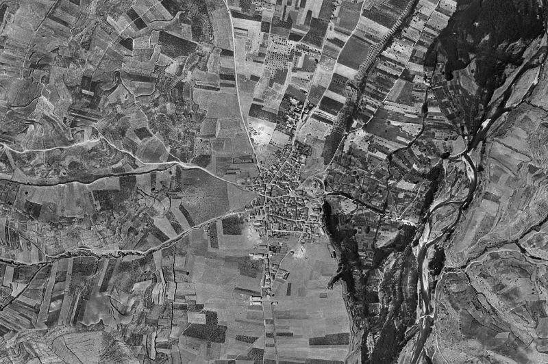 Ortofoto de 1956-1957 del núcleo de Baños de Río Tobía