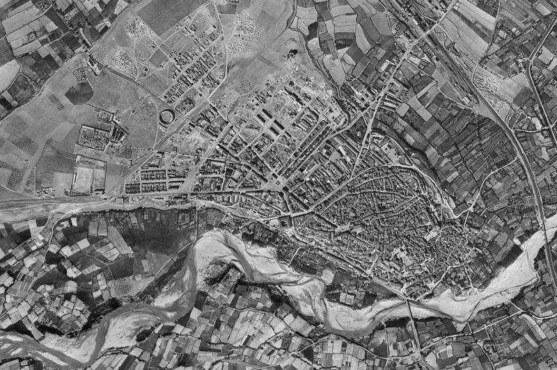 Ortofoto de 1956-1957 del núcleo de Calahorra