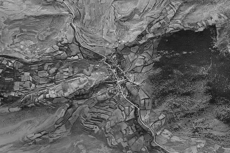 Ortofoto de 1956-1957 del núcleo de Canales de la Sierra