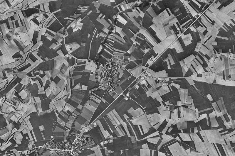 Ortofoto de 1956-1957 del núcleo de Canillas de Río Tuerto