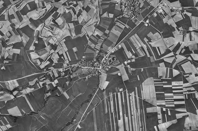 Ortofoto de 1956-1957 del núcleo de Cañas