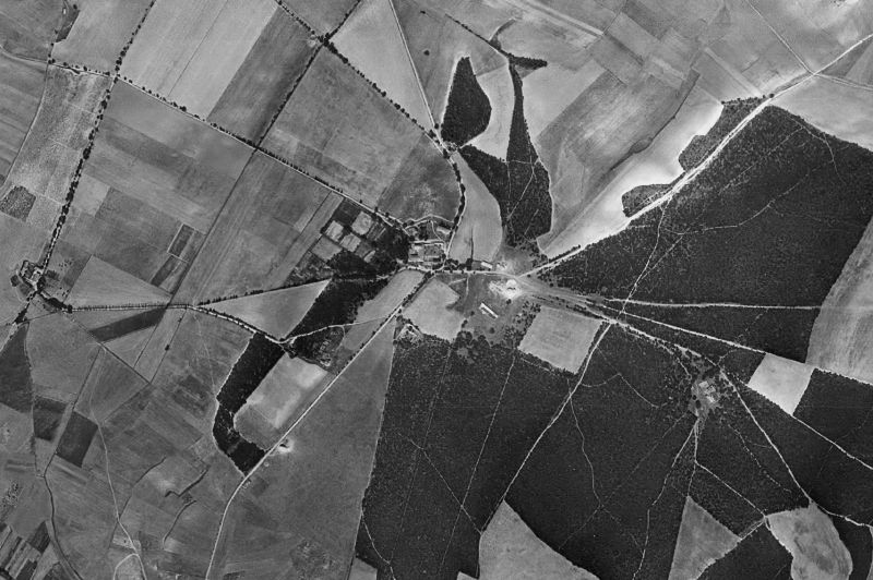 Ortofoto de 1956-1957 del núcleo de Cidamón