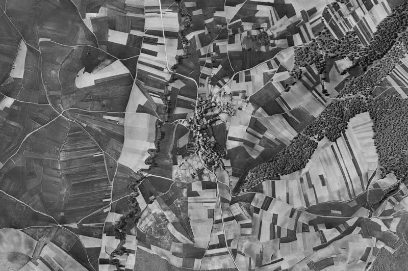 Ortofoto de 1956-1957 del núcleo de Cirueña