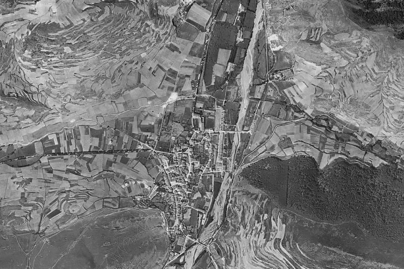 Ortofoto de 1956-1957 del núcleo de Ezcaray