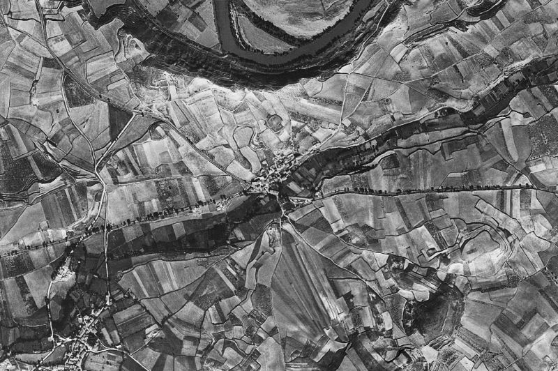 Ortofoto de 1956-1957 del núcleo de Gimileo