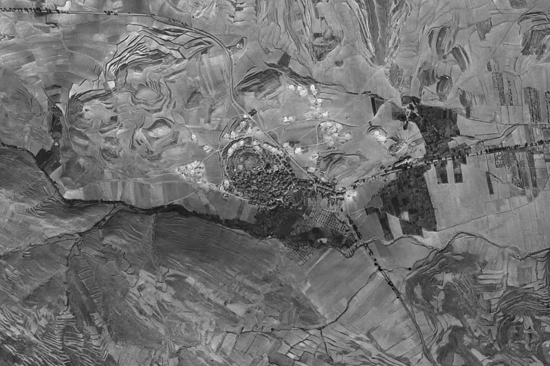 Ortofoto de 1956-1957 del núcleo de Grávalos
