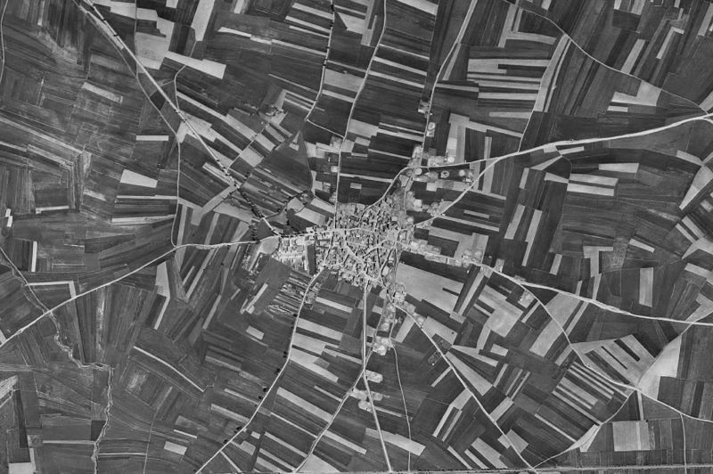 Ortofoto de 1956-1957 del núcleo de Hervías
