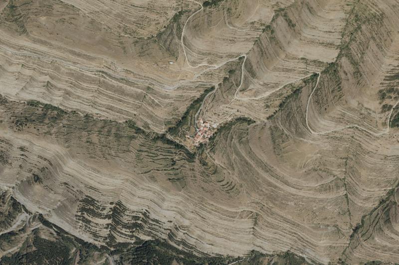 Ortofoto actual del núcleo de Hornillos de Cameros