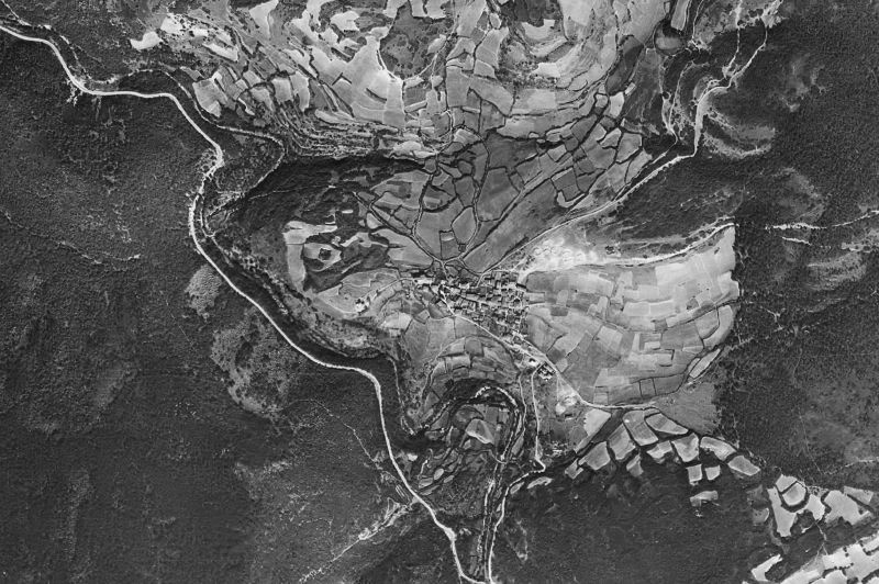 Ortofoto de 1956-1957 del núcleo de Lumbreras de Cameros
