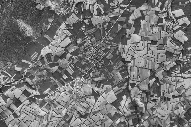 Ortofoto de 1956-1957 del núcleo de Medrano