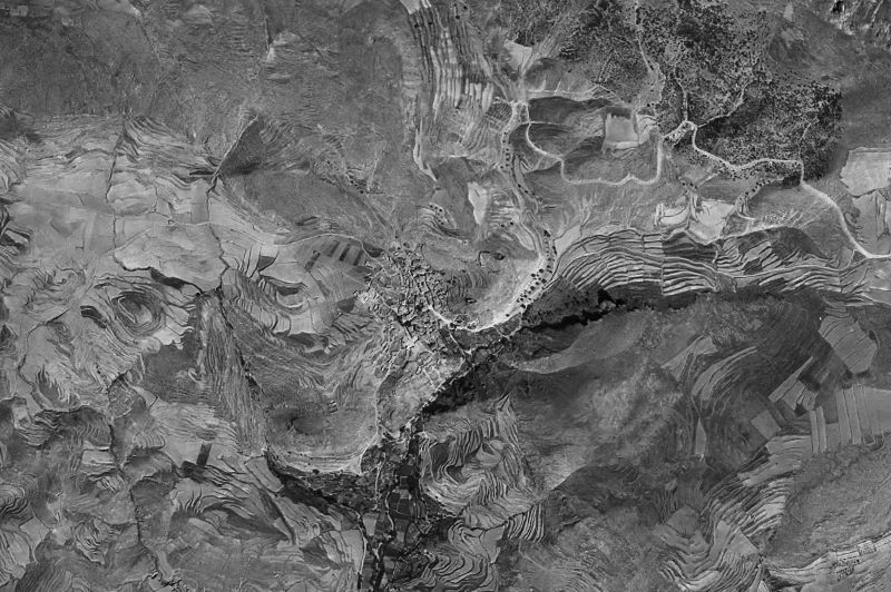 Ortofoto de 1956-1957 del núcleo de Muro de Aguas