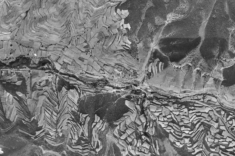 Ortofoto de 1956-1957 del núcleo de Pedroso