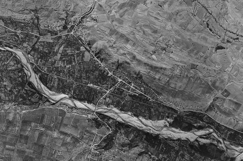 Ortofoto de 1956-1957 del núcleo de Quel