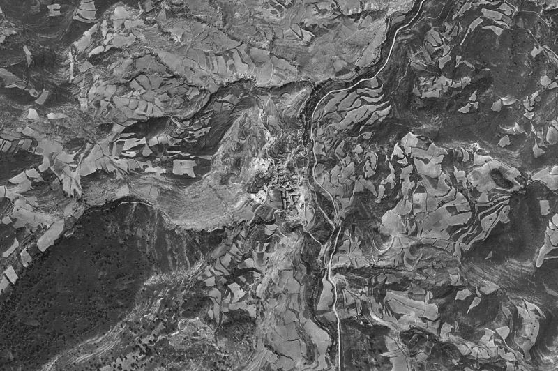Ortofoto de 1956-1957 del núcleo de Rabanera