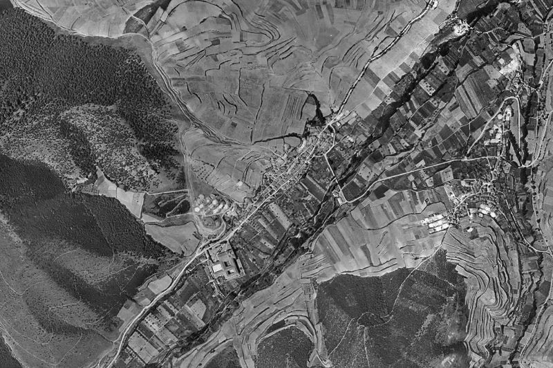 Ortofoto de 1956-1957 del núcleo de San Millán de la Cogolla