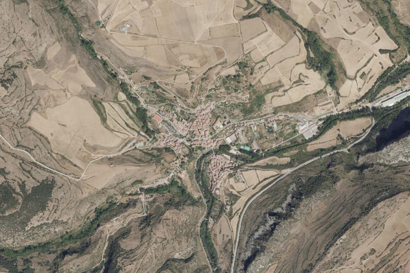 Ortofoto actual del núcleo de Torrecilla en Cameros