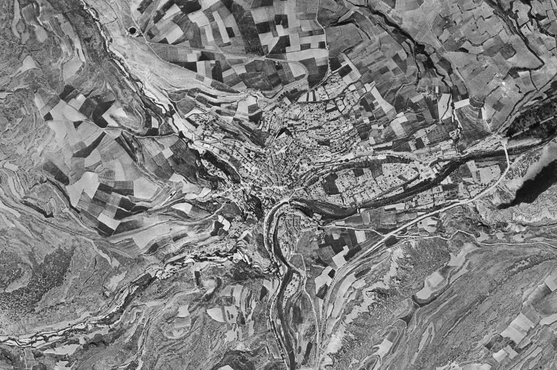 Ortofoto de 1956-1957 del núcleo de Torrecilla en Cameros