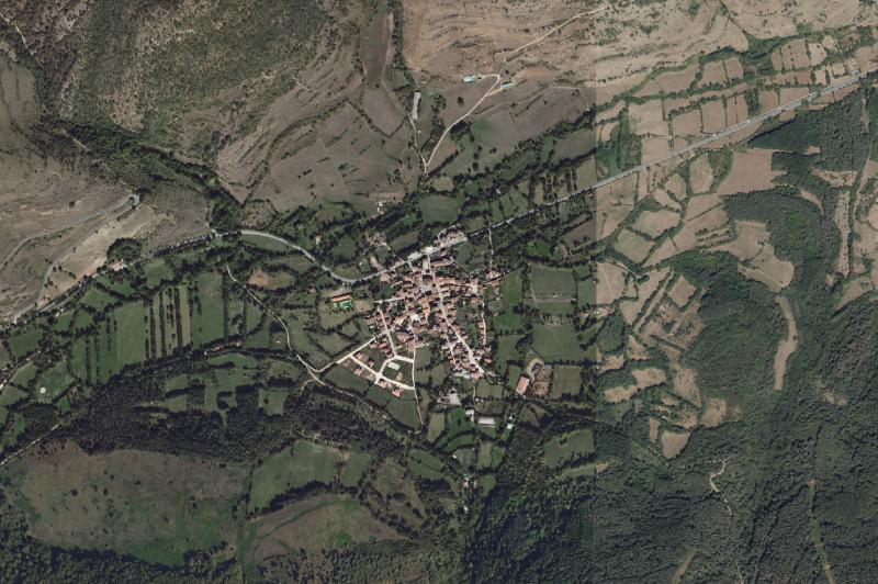 Ortofoto actual del núcleo de Valgañón