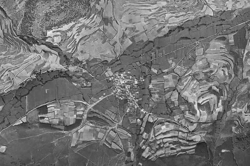 Ortofoto de 1956-1957 del núcleo de Valgañón