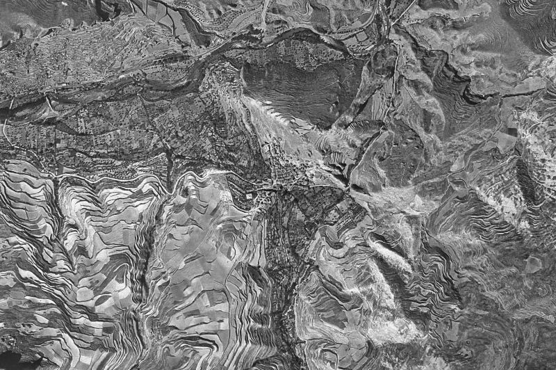 Ortofoto de 1956-1957 del núcleo de Viguera