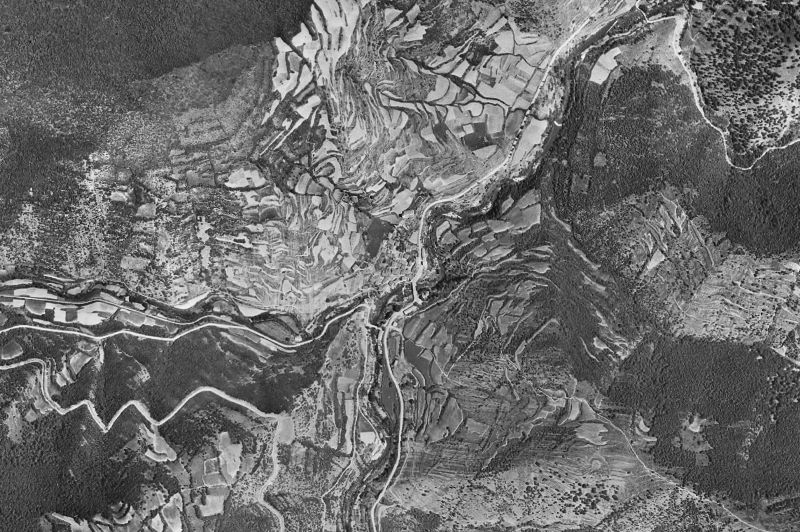 Ortofoto de 1956-1957 del núcleo de Villanueva de Cameros
