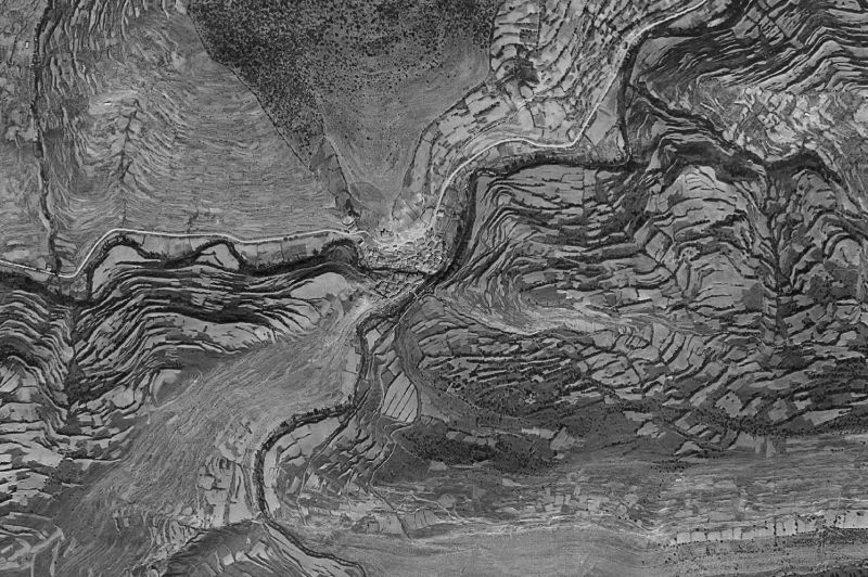 Ortofoto de 1956-1957 del núcleo de Villavelayo