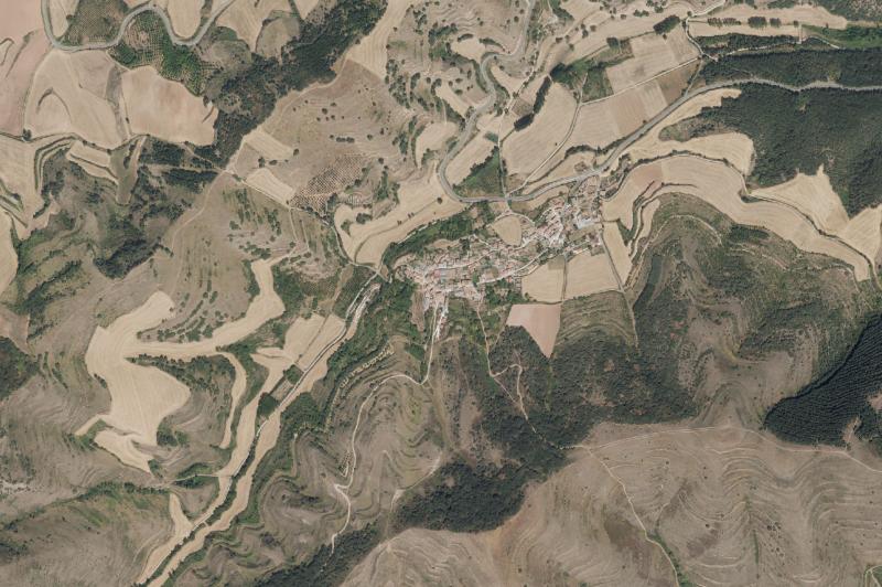 Ortofoto actual del núcleo de Villaverde de Rioja