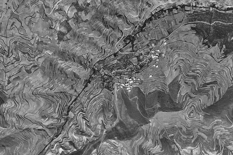 Ortofoto de 1956-1957 del núcleo de Villaverde de Rioja