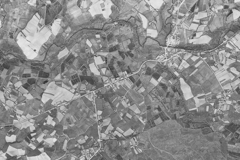 Ortofoto de 1956-1957 del núcleo de Abadín