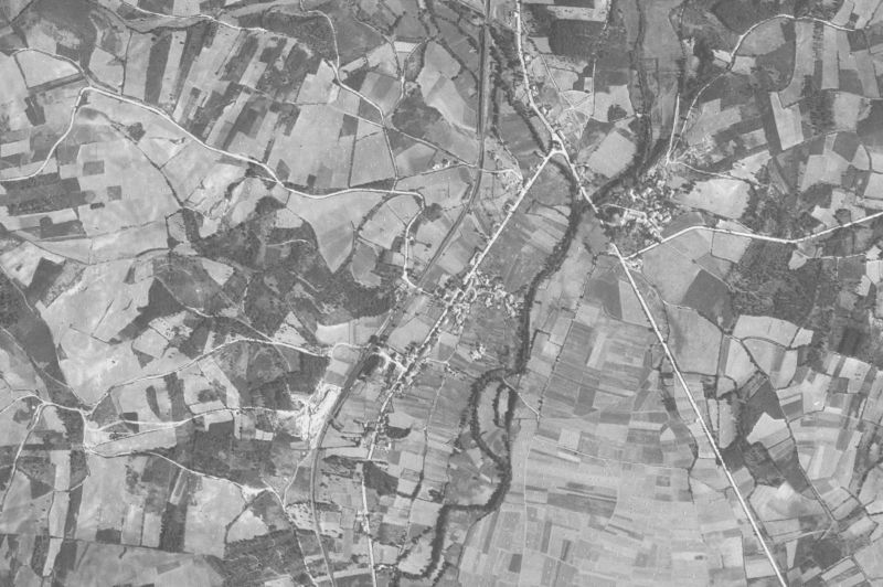 Ortofoto de 1956-1957 del núcleo de Bóveda