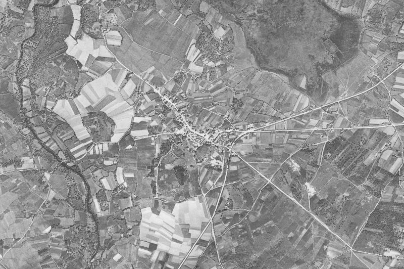 Ortofoto de 1956-1957 del núcleo de Cospeito